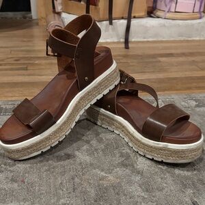 MIA Brown Espadrille Platform Sandals